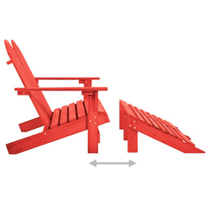 vidaXL Adirondack Garden Bench 2-Seater with Footrest Fir Wood Red