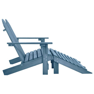 vidaXL Adirondack Garden Bench 2-Seater with Footrest Fir Wood Blue