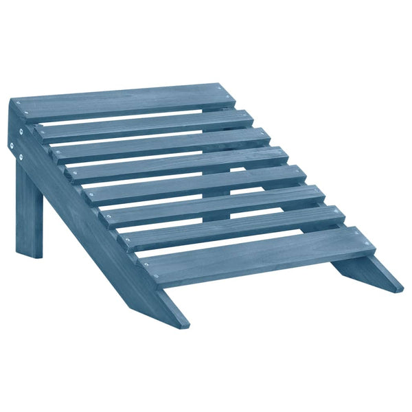 vidaXL Adirondack Garden Bench 2-Seater with Footrest Fir Wood Blue