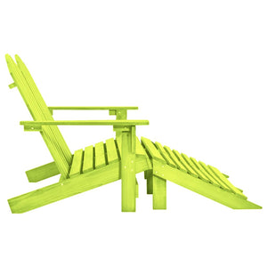 vidaXL Adirondack Garden Bench 2-Seater with Footrest Firwood Green