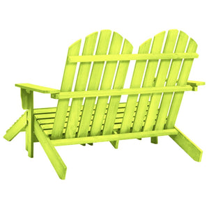 vidaXL Adirondack Garden Bench 2-Seater with Footrest Firwood Green