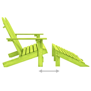 vidaXL Adirondack Garden Bench 2-Seater with Footrest Firwood Green