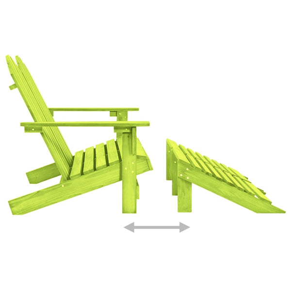 vidaXL Adirondack Garden Bench 2-Seater with Footrest Firwood Green
