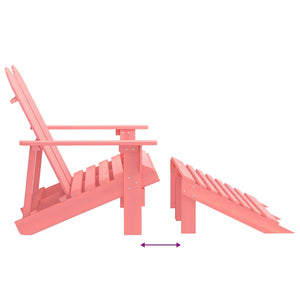vidaXL 2-Seater Adirondack Garden Bench with Footrest Fir Wood Pink