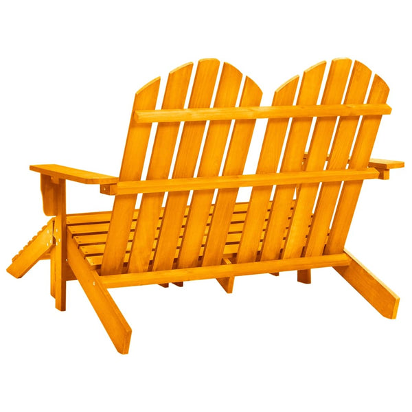 vidaXL 2-Seater Adirondack Garden Bench with Footrest Fir Wood Orange