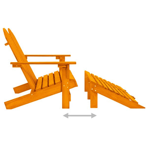 vidaXL 2-Seater Adirondack Garden Bench with Footrest Fir Wood Orange