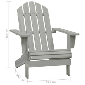 vidaXL Adirondack Garden Chair with Table Solid Fir Wood Grey