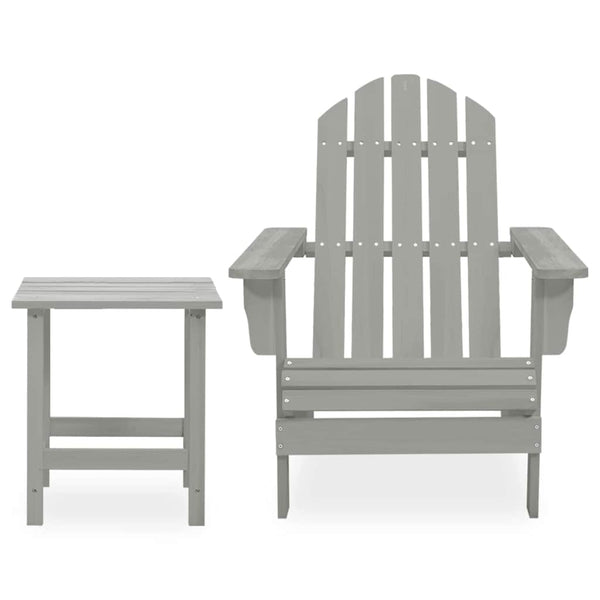 vidaXL Adirondack Garden Chair with Table Solid Fir Wood Grey