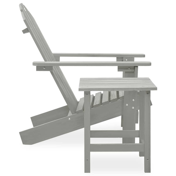 vidaXL Adirondack Garden Chair with Table Solid Fir Wood Grey
