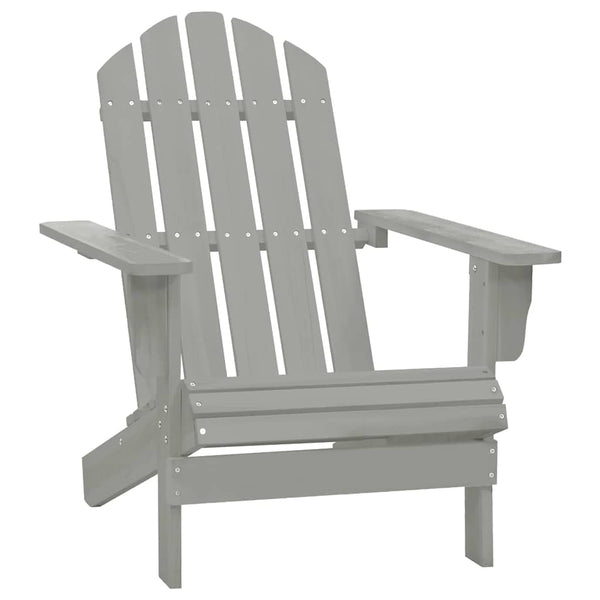 vidaXL Adirondack Garden Chair with Table Solid Fir Wood Grey