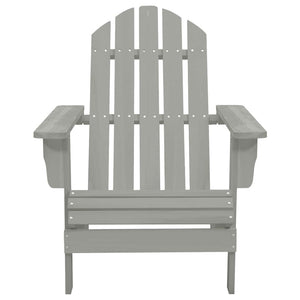vidaXL Adirondack Garden Chair with Table Solid Fir Wood Grey