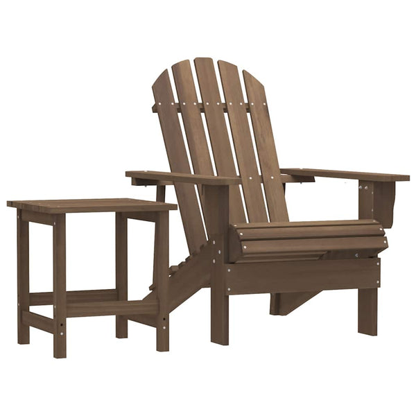 vidaXL Adirondack Garden Chair with Table Solid Fir Wood Brown