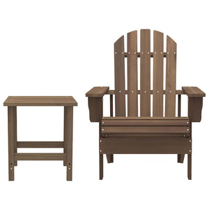 vidaXL Adirondack Garden Chair with Table Solid Fir Wood Brown