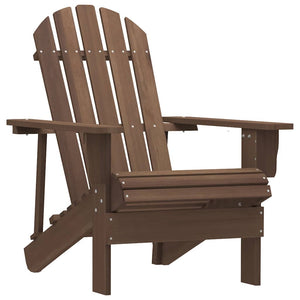 vidaXL Adirondack Garden Chair with Table Solid Fir Wood Brown