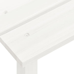 vidaXL Adirondack Garden Chair with Footrest & Table Fir Wood White