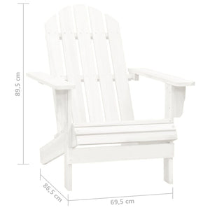 vidaXL Adirondack Garden Chair with Footrest & Table Fir Wood White