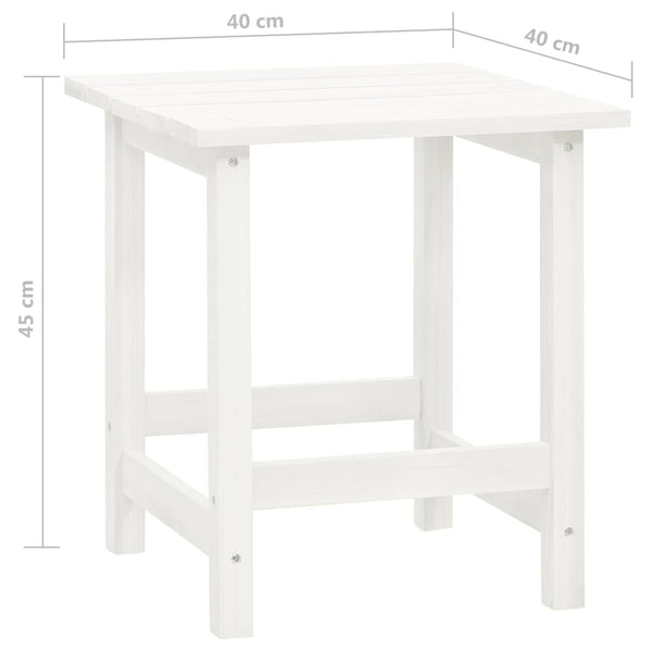 vidaXL Adirondack Garden Chair with Footrest & Table Fir Wood White