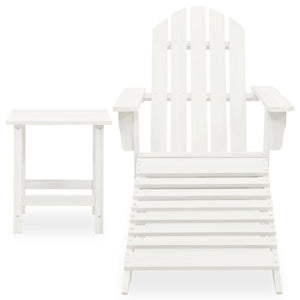 vidaXL Adirondack Garden Chair with Footrest & Table Fir Wood White
