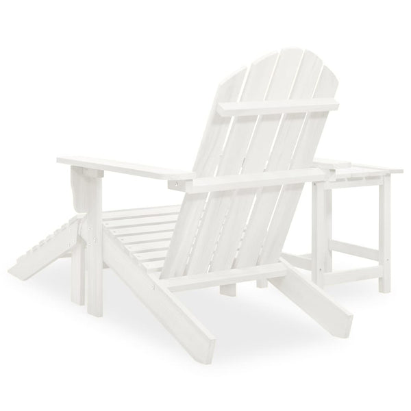 vidaXL Adirondack Garden Chair with Footrest & Table Fir Wood White