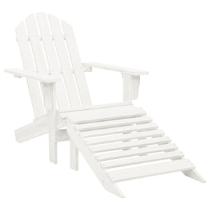 vidaXL Adirondack Garden Chair with Footrest & Table Fir Wood White