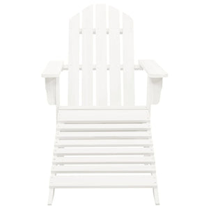 vidaXL Adirondack Garden Chair with Footrest & Table Fir Wood White