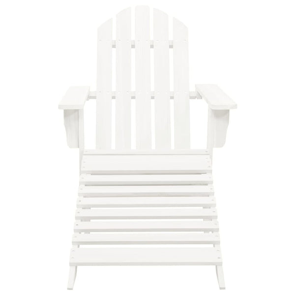 vidaXL Adirondack Garden Chair with Footrest & Table Fir Wood White