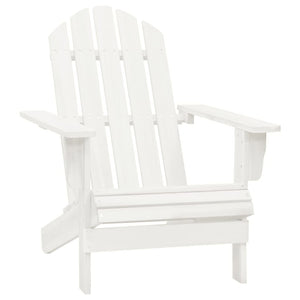 vidaXL Adirondack Garden Chair with Footrest & Table Fir Wood White
