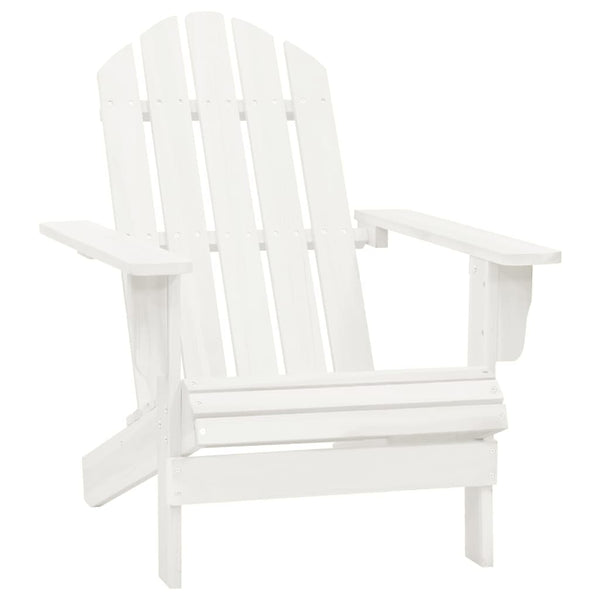 vidaXL Adirondack Garden Chair with Footrest & Table Fir Wood White