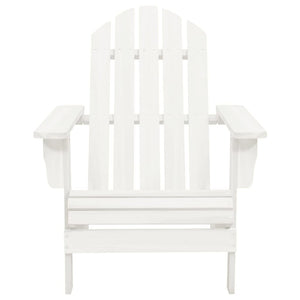 vidaXL Adirondack Garden Chair with Footrest & Table Fir Wood White