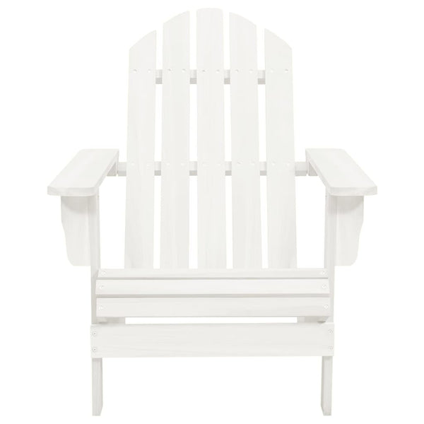 vidaXL Adirondack Garden Chair with Footrest & Table Fir Wood White