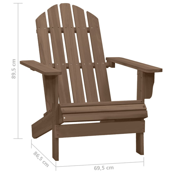 vidaXL Adirondack Garden Chair with Footrest & Table Fir Wood Brown