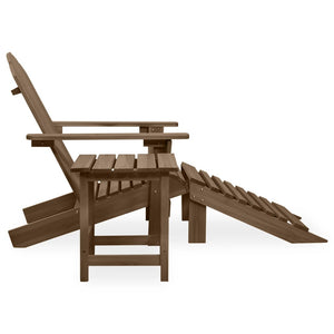 vidaXL Adirondack Garden Chair with Footrest & Table Fir Wood Brown