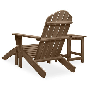 vidaXL Adirondack Garden Chair with Footrest & Table Fir Wood Brown
