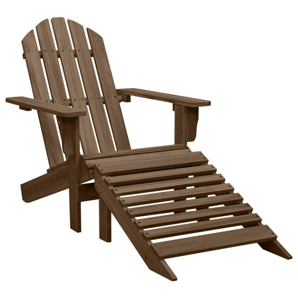 vidaXL Adirondack Garden Chair with Footrest & Table Fir Wood Brown