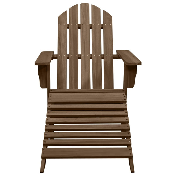 vidaXL Adirondack Garden Chair with Footrest & Table Fir Wood Brown