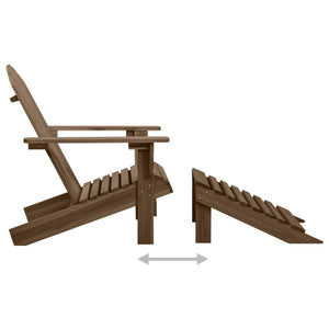 vidaXL Adirondack Garden Chair with Footrest & Table Fir Wood Brown