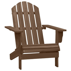 vidaXL Adirondack Garden Chair with Footrest & Table Fir Wood Brown