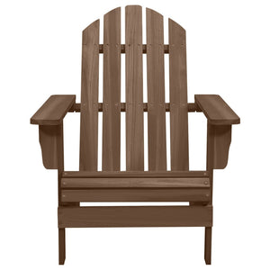 vidaXL Adirondack Garden Chair with Footrest & Table Fir Wood Brown