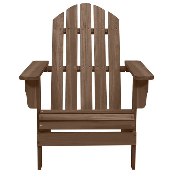 vidaXL Adirondack Garden Chair with Footrest & Table Fir Wood Brown
