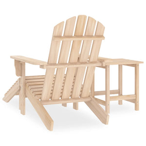 vidaXL Adirondack Garden Chair with Ottoman & Table Solid Fir Wood