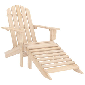 vidaXL Adirondack Garden Chair with Ottoman & Table Solid Fir Wood