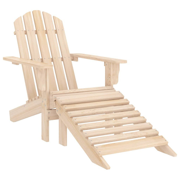 vidaXL Adirondack Garden Chair with Ottoman & Table Solid Fir Wood