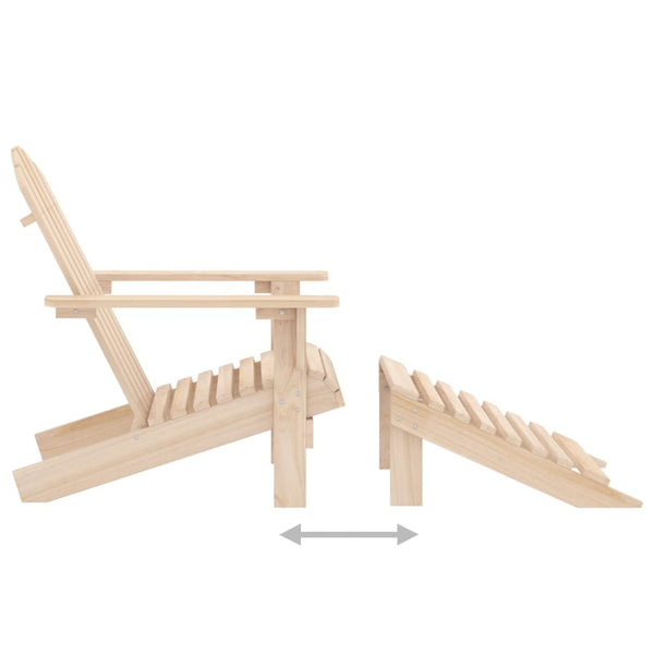vidaXL Adirondack Garden Chair with Ottoman & Table Solid Fir Wood