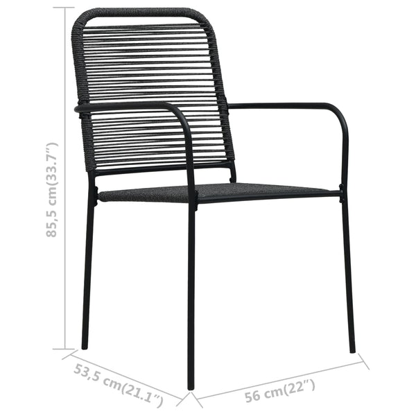 vidaXL 3-Piece Outdoor Dining Set Black Glass and Steel