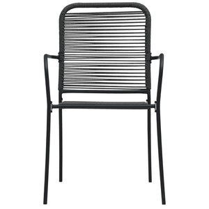 vidaXL 3-Piece Outdoor Dining Set Black Glass and Steel