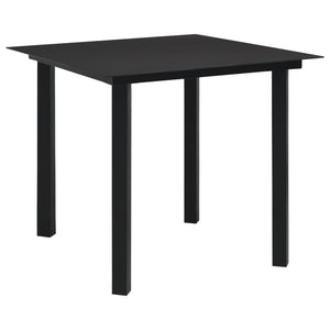 vidaXL 5-piece Garden Dining Set Black Glass and Steel