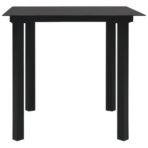 vidaXL 5-piece Garden Dining Set Black Glass and Steel