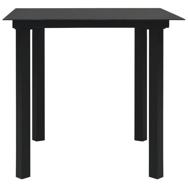 vidaXL 5-piece Garden Dining Set Black Glass and Steel