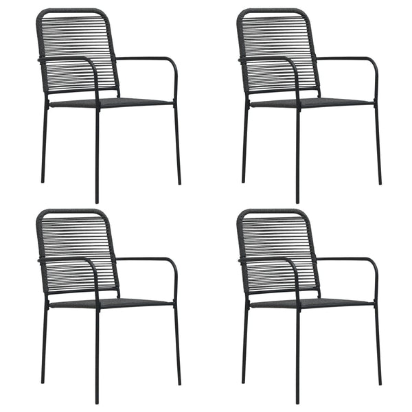 vidaXL 5-piece Garden Dining Set Black Glass and Steel