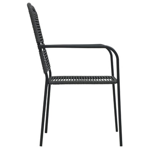 vidaXL 5-piece Garden Dining Set Black Glass and Steel